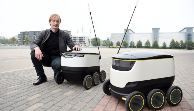 ФОТО: в Риге показали роботов-курьеров, созданных со-основателями Skype