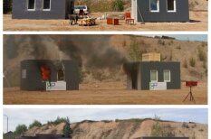 VIDEO eksperiments: koka un mūra māju ugunsdrošība