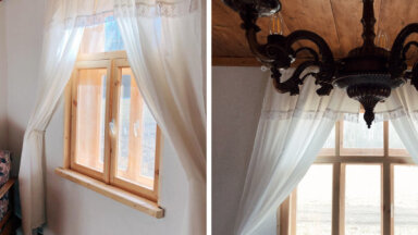 ФОТО. Личный опыт: Как неудачно купленные простыни превратились в красивые шторы с кружевом