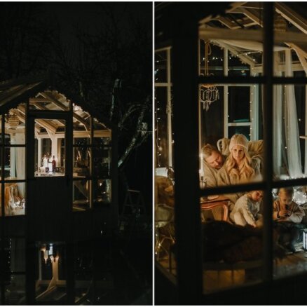 ФОТО. Как теплица в саду у Руты Двинской превратилась в сказочный рождественский домик