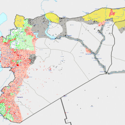 Džihādisti Sīrijā galvenokārt ieņēmuši bezvērtīgu tuksnesi, liecina kartes