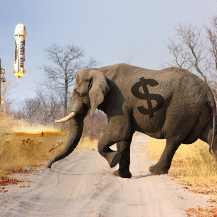 Cik ziloņus un kosmosa kuģus sver Bezosa un citu miljardieru bagātība