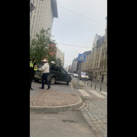Foto un video: Rīgā no koka noceļ 'aizmukušu' bišu spietu