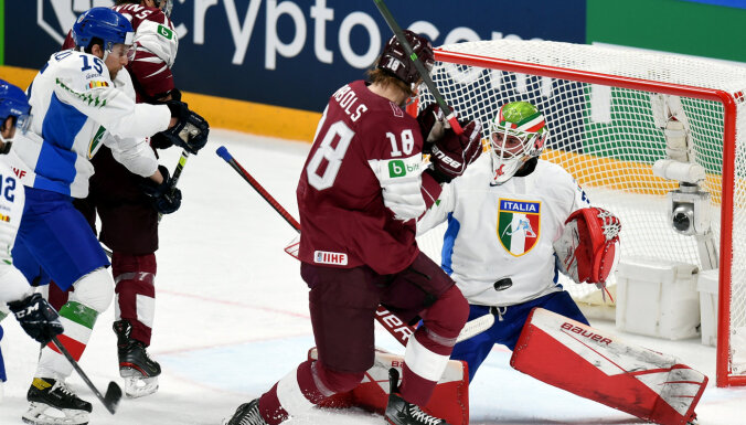 ФОТО, ВИДЕО: Сборная Латвии на чемпионате мира с сухим счетом обыграла сборную Италии