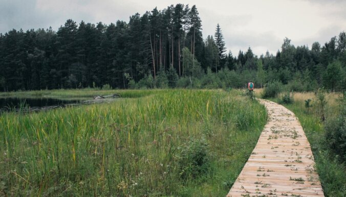 Bilskas ezers, Bilska, Smiltenes novads, pastaigu laipa, dabas taka