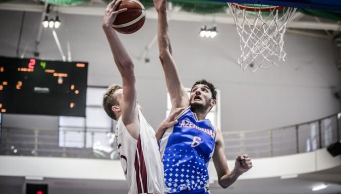 Latvijas U-20 basketbolisti EČ otrās divīzijas mačā sagrauj Azerbaidžānu
