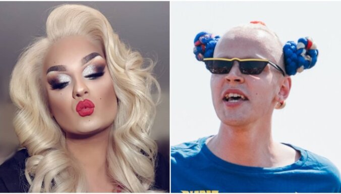 Rīgas naktsklubā sakaujas populārie 'drag queen' Rojs Rodžers un Amuna