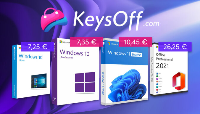 Oriģinālais 'Windows 10' tikai par 7,35 eiro vietnē 'Keysoff'