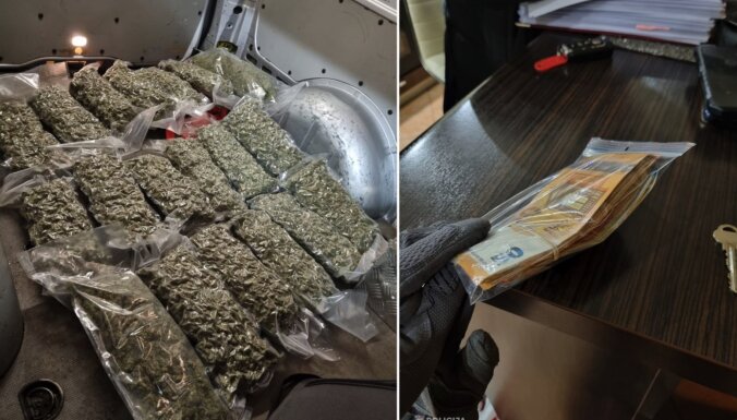 Foto: Narkodīleriem Rīgā izņemti 20 kilogrami marihuānas, kā arī citas vielas