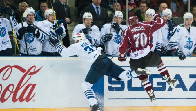 Rīgas 'Dinamo' pēc veiktajām izmaiņām KHL spēlē uzņem Bārtuļa pārstāvēto 'Admiral'