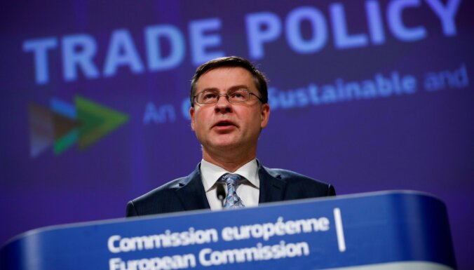 Dombrovskis: ASV jāpauž konkrēta apņemšanās izbeigt tirdzniecības strīdus ar ES