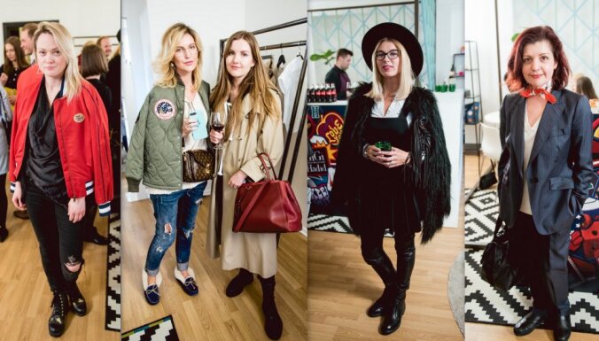 Foto: Melnā nokrāsas – modes baudītāju stils 'Tommy Hilfiger' prezentācijā