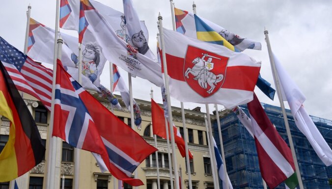 Baltkrievijas Hokeja federācija iesniegusi notu par karoga nomaiņu Rīgas centrā