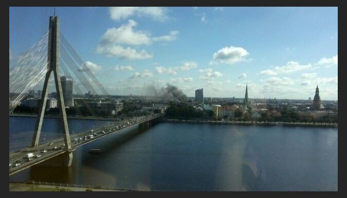 В центре Риги горела крыша Rīgas ūdens