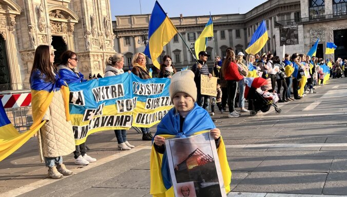 ФОТО. Как украинская диаспора Милана протестует против войны