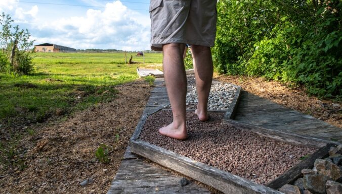 Foto: Savdabīga akupunktūra kājām Biržu baskāju takā Lietuvā