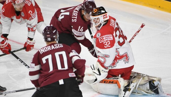 Хоккеисты Латвии начинают чемпионат мира с сухой победы над Данией