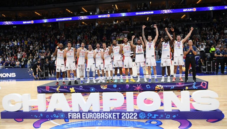 Spānijas basketbolisti kļūst par četrkārtējiem Eiropas čempioniem
