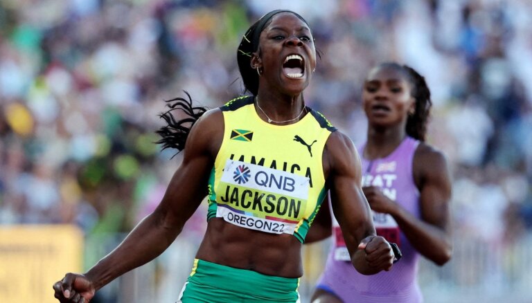 Jamaikiete Džeksone ar otro ātrāko laiku vēsturē uzvar 200 metru sprintā