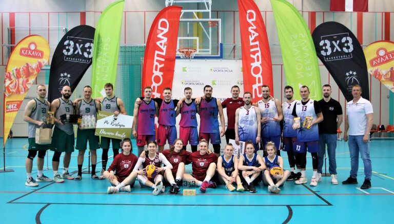 LBS 'Open' 3x3 basketbolā Ķekavā nepārspēti lietuvieši un ukrainietes