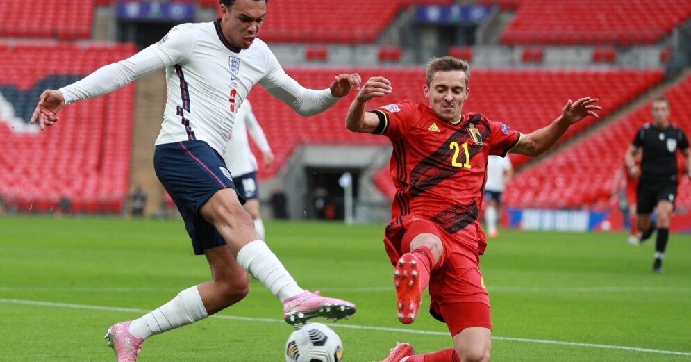 English footballers beat Belgium in the UEFA League of Nations game